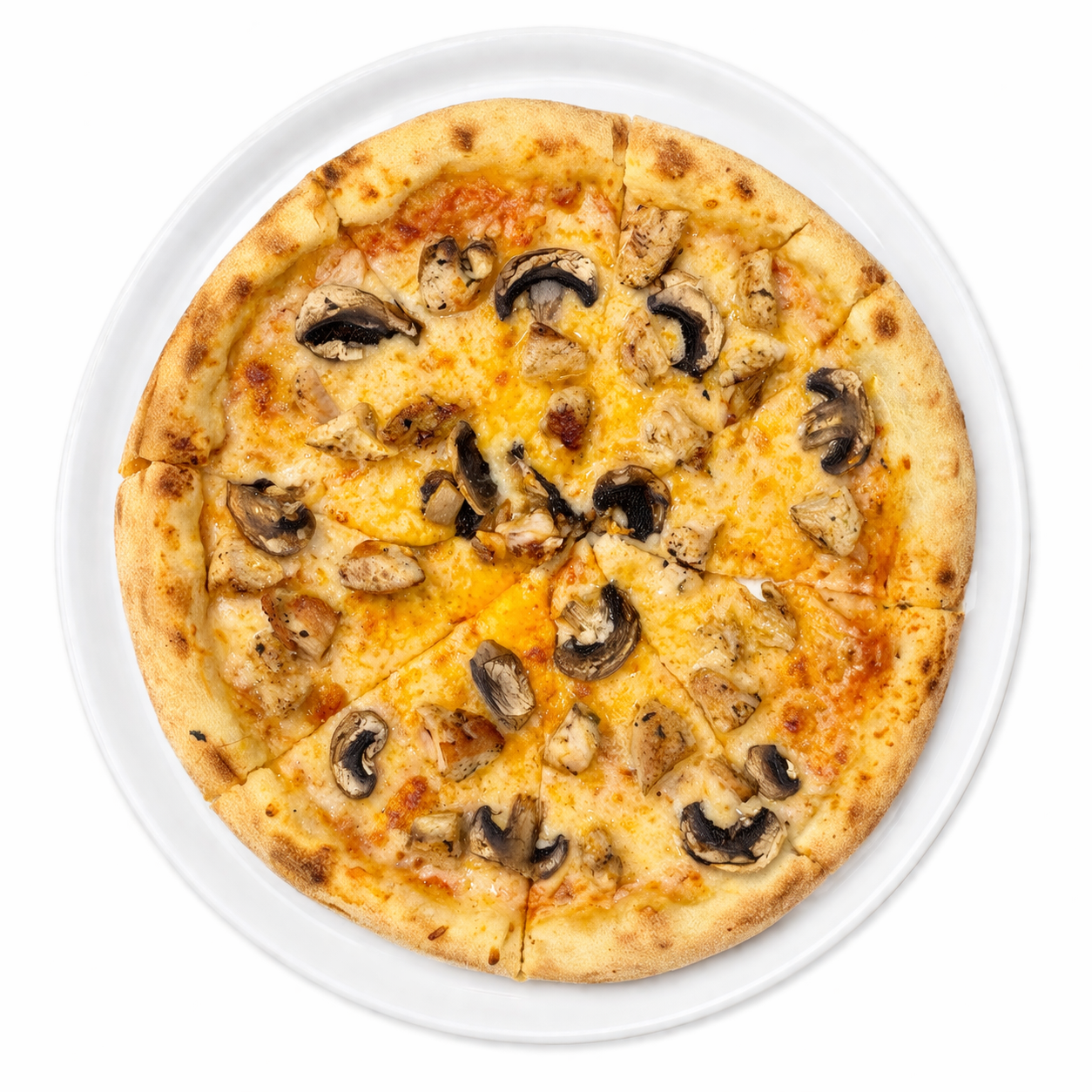 Pizza poulet & champignon a Marrakech